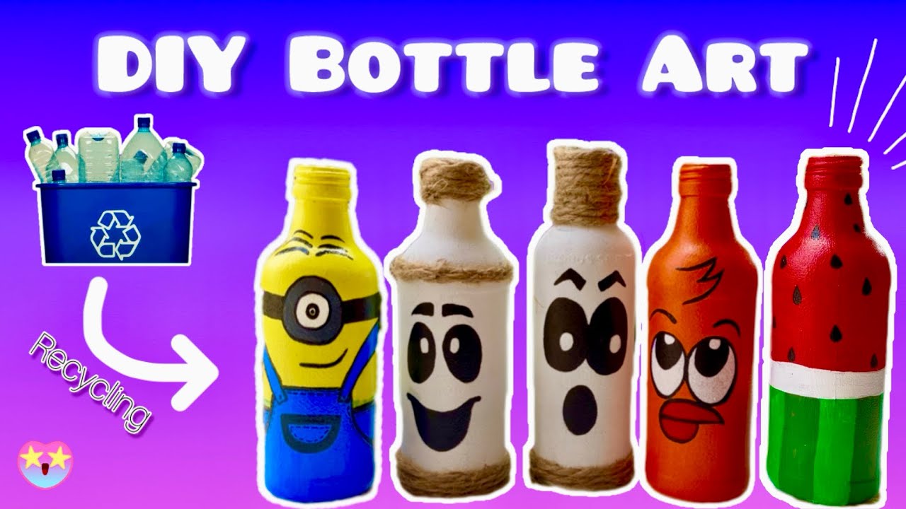DIY Bottle Art 💖| Quick & Easy Best out of Waste Glass Bottles 🍾| @MadeByVidhi 