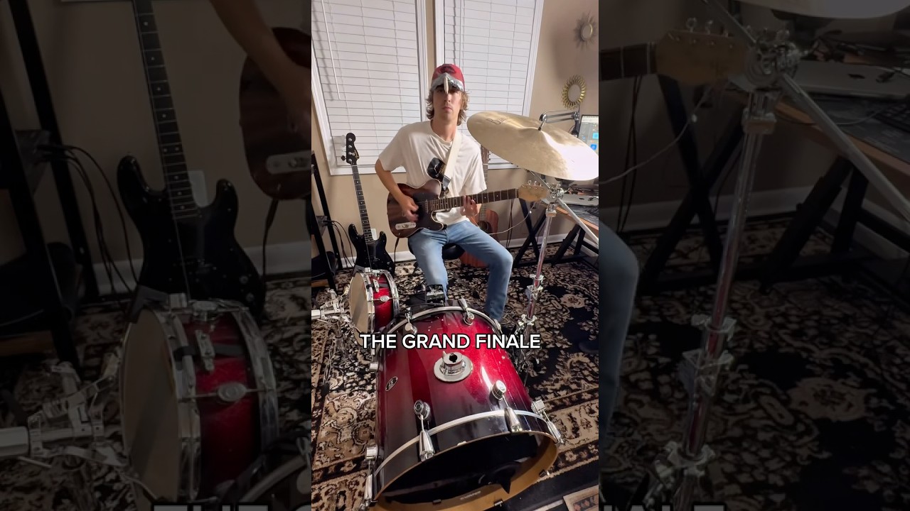 THE HARDEST SONG I&rsquo;VE PLAYED - GRAND FINALE #memes #drums #guitar #onemanband