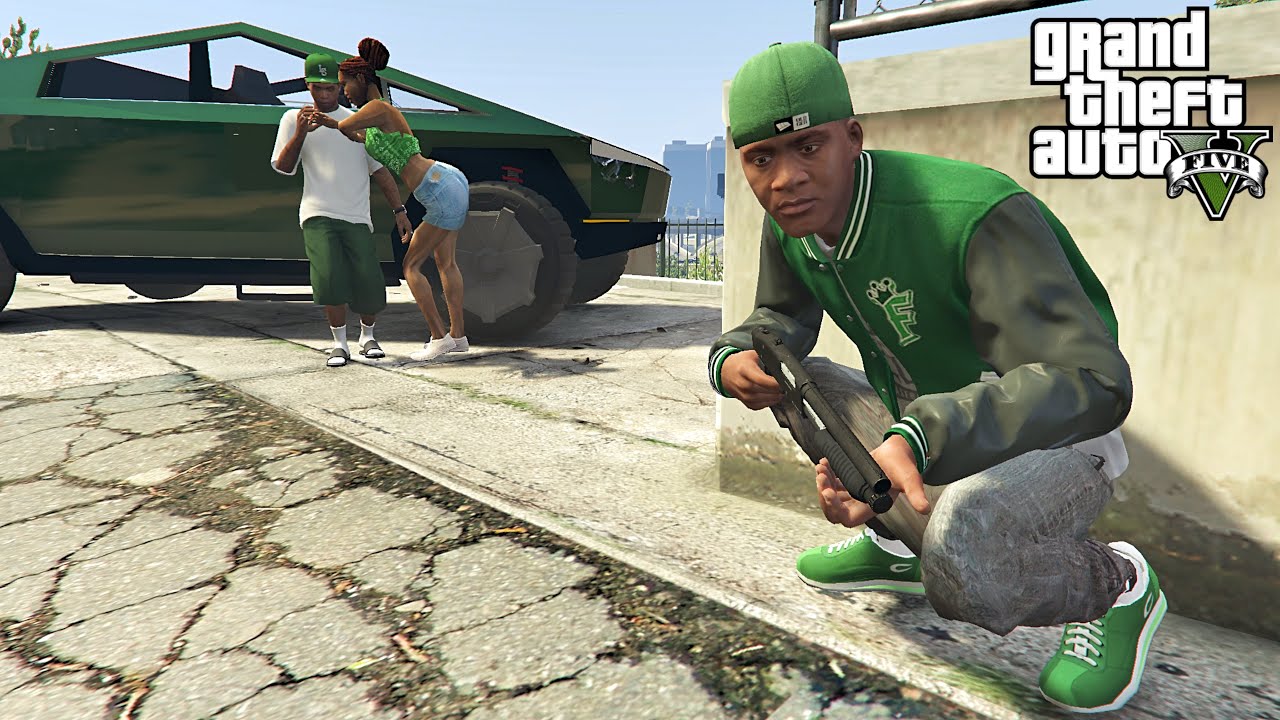 FRANKLIN STEALING LAMAR TESLA CYBERTRUCK IN GTA 5!!!