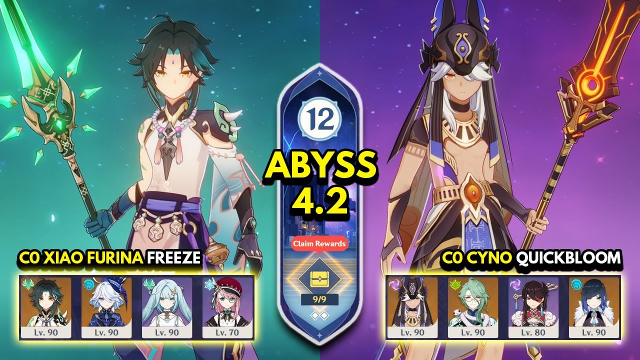 C0 Xiao Freeze & C0 Cyno Quickbloom | Spiral Abyss 4.2 Floor 12 9 Stars | Genshin Impact 4.2