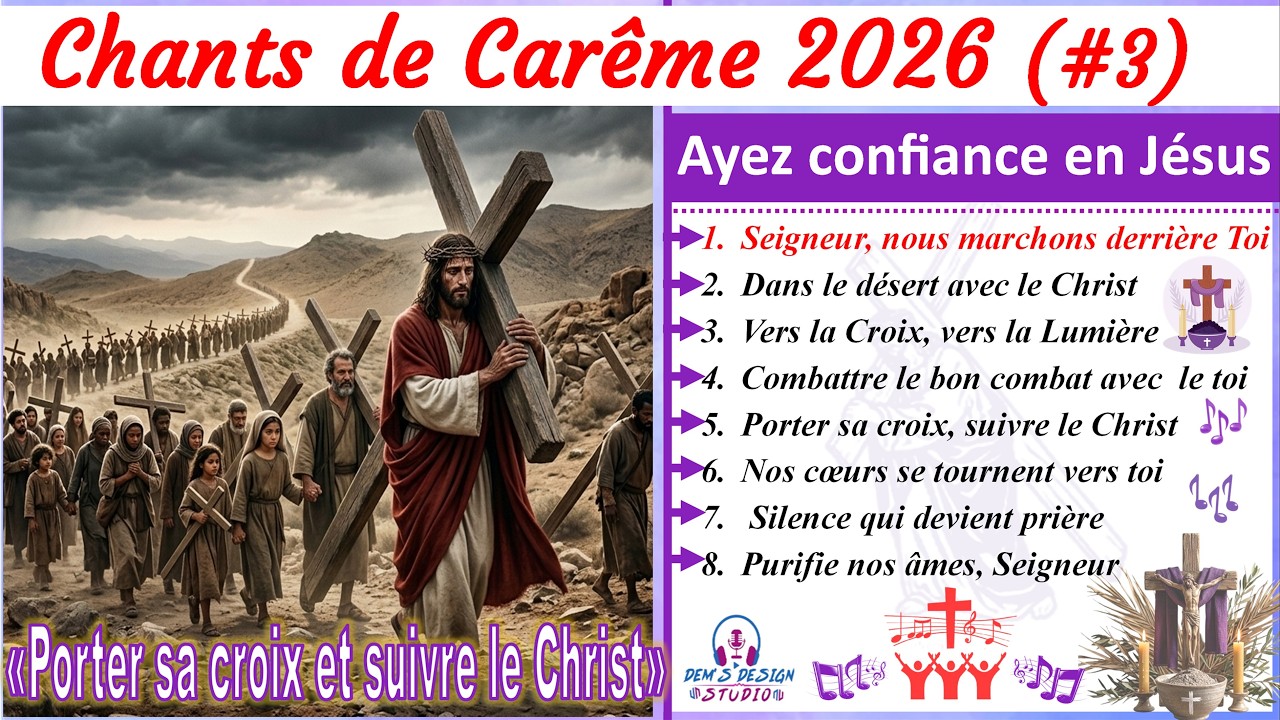 🎵✝️Chants de Carême 2026  –🙏«Porter sa Croix➕ et suivre le Christ»🙏