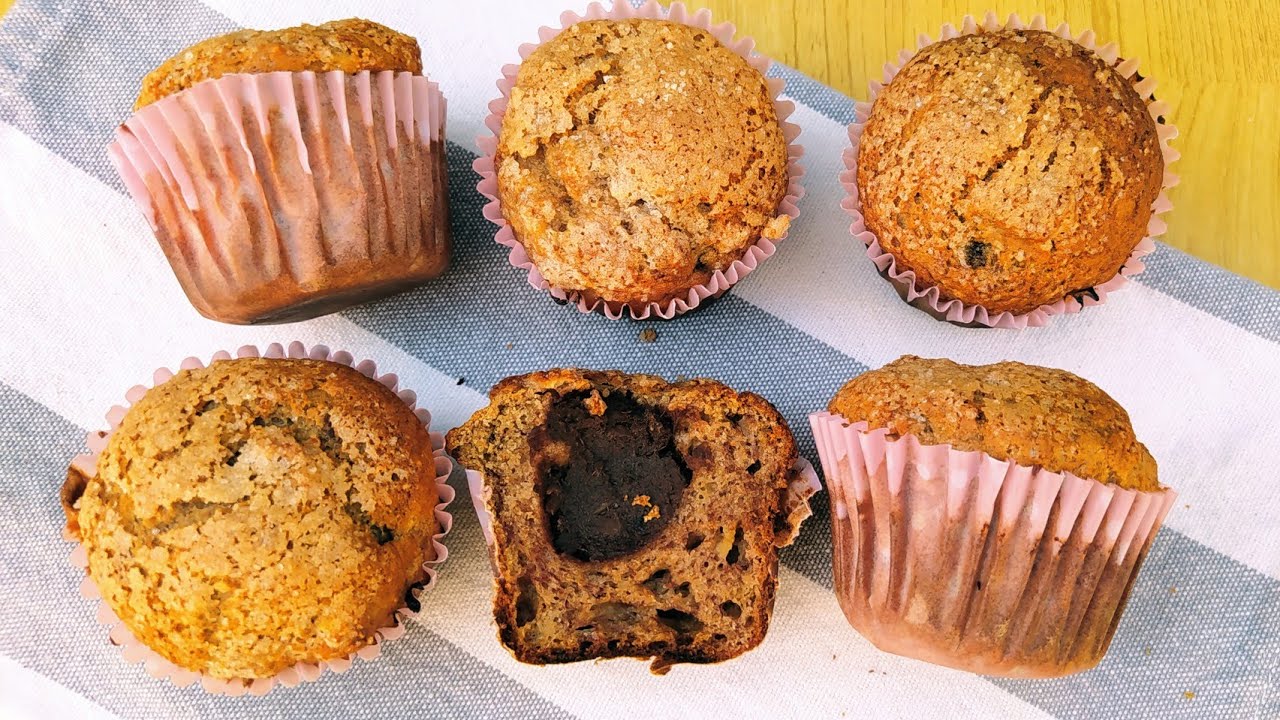 Muffins de BANANA Veganos ( con harina INTEGRAL)
