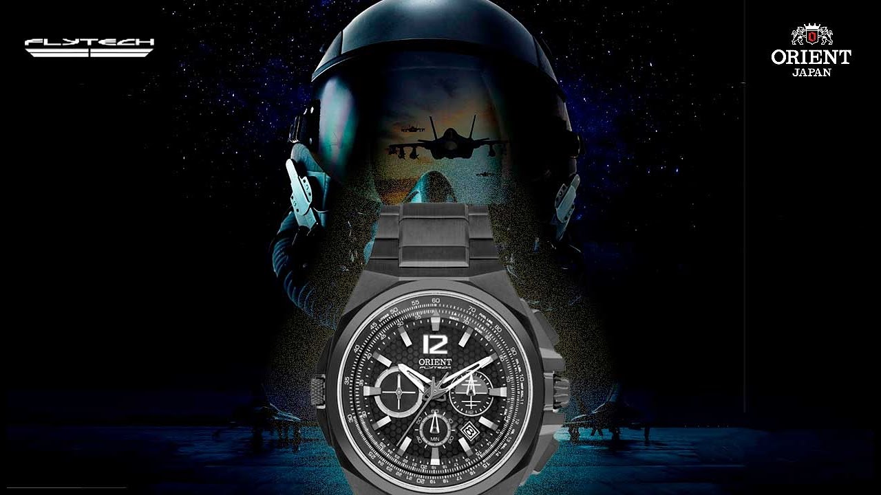 Relógio ORIENT FlyTech Cronógrafo MPTTC003 Titânio Safira e Solar - New Look Time Relógios