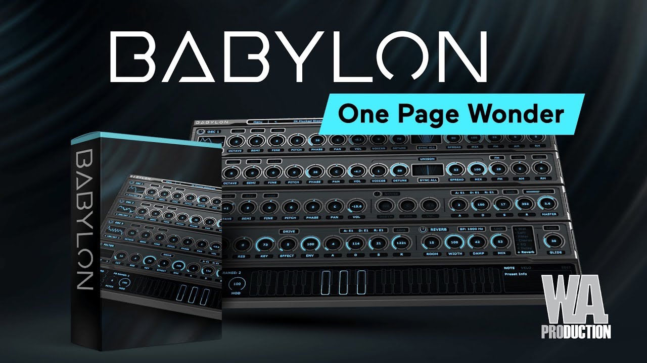 BABYLON Synthesizer - One Page Wonder (VST / AU / AAX)