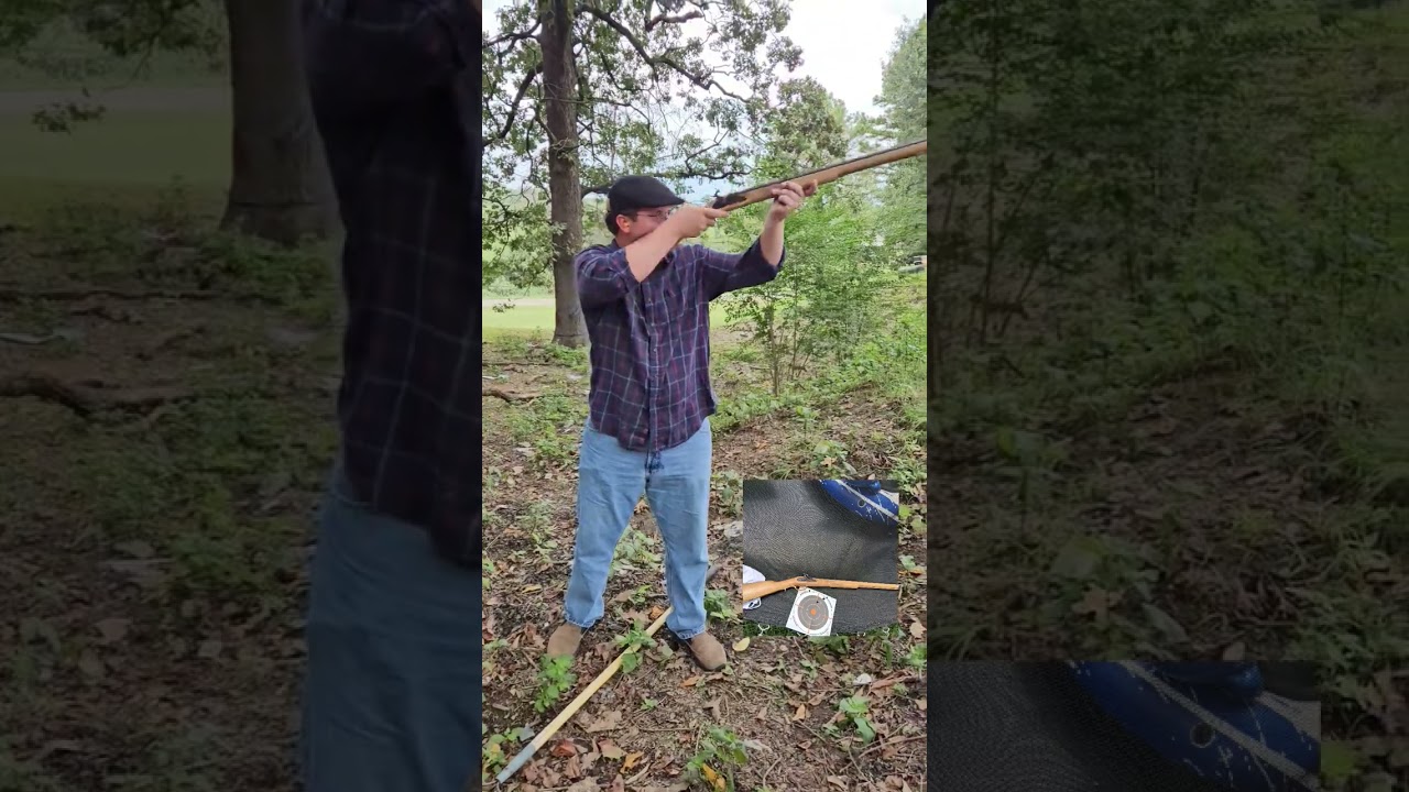 Traditions .50 cal kentucky rifle!  The first shot after putting the kit together.