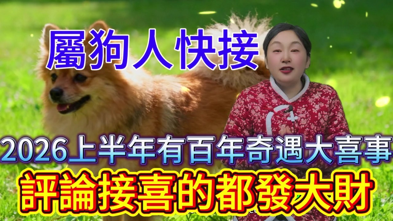哪個屬狗人還沒接？2026 上半年 “天降大喜”！有百年奇遇的大喜事！評論接喜的都要發財了！#運勢 #補財庫旺財氣 #財富 #生肖 #命理 #風水 #財運