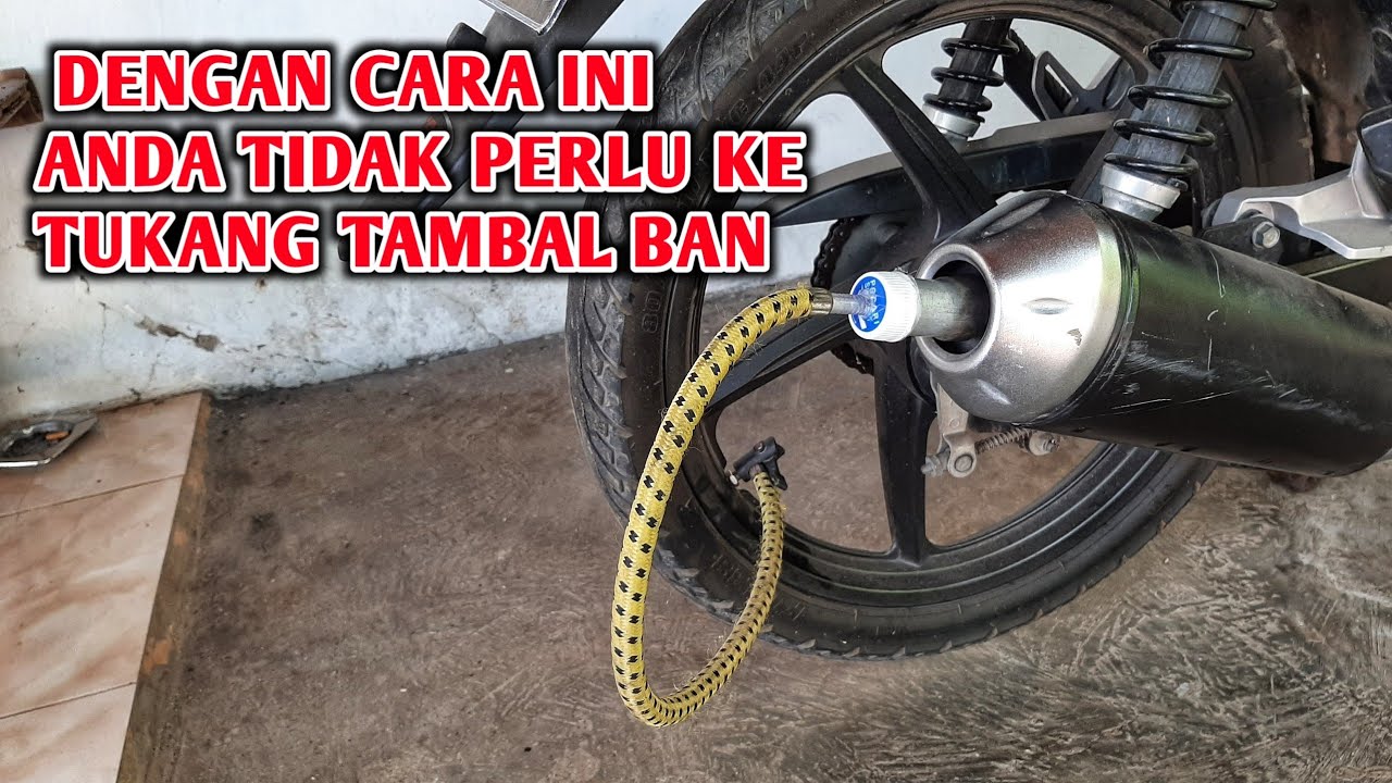Cara Pompa Ban Kempes Dijalan Dengan Knalpot Motor || Banyak Orang Gak Tahu ini