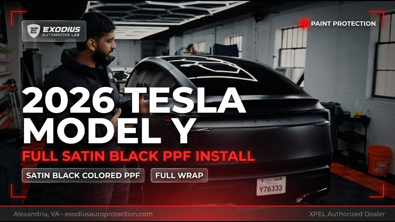 Tesla Model Y Gets Satin Black PPF!
