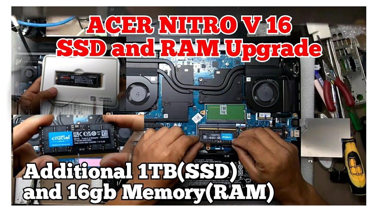 ACER NITRO V 16 / SSD and RAM Upgrade / Assembly / Disassembly