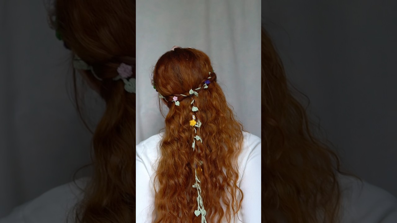 #crochethair #fairycore #cottagecore #crochet #crochetideas #crochetpatterns #ethereal #hairideas