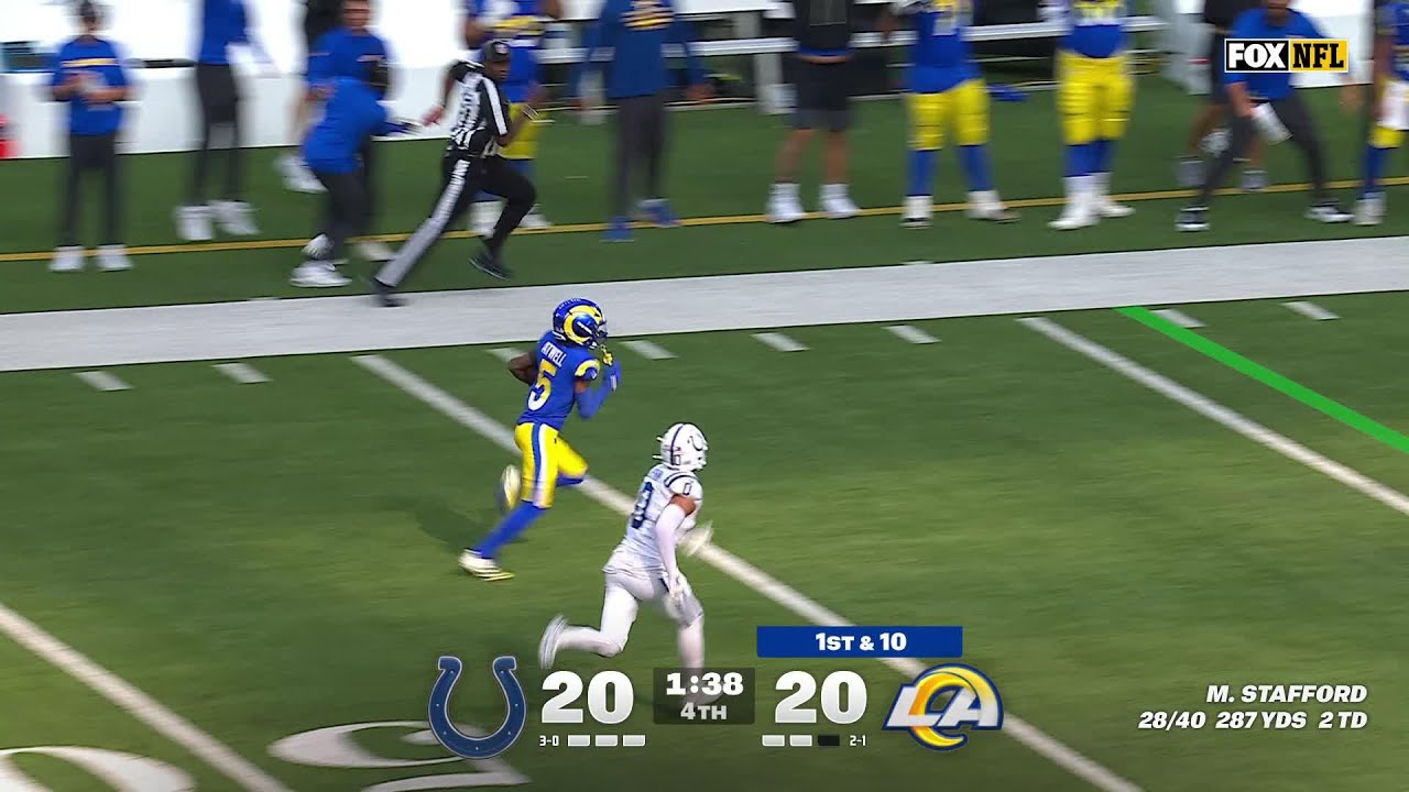 Matthew Stafford 88 Yard Touchdown to TuTu Atwell