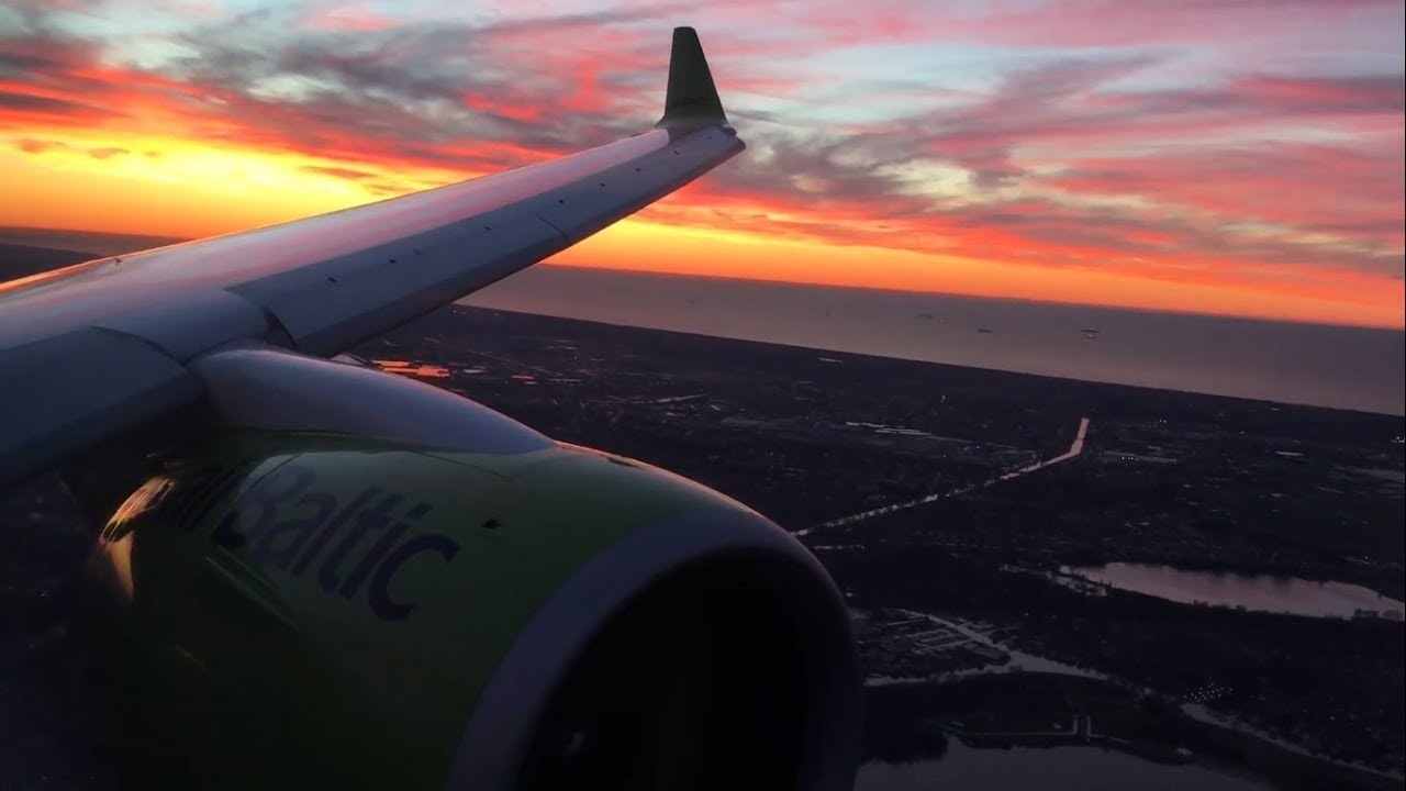 *BREATHTAKING SUNSET*| airBaltic | A220-300 (CS300) | Riga - Amsterdam