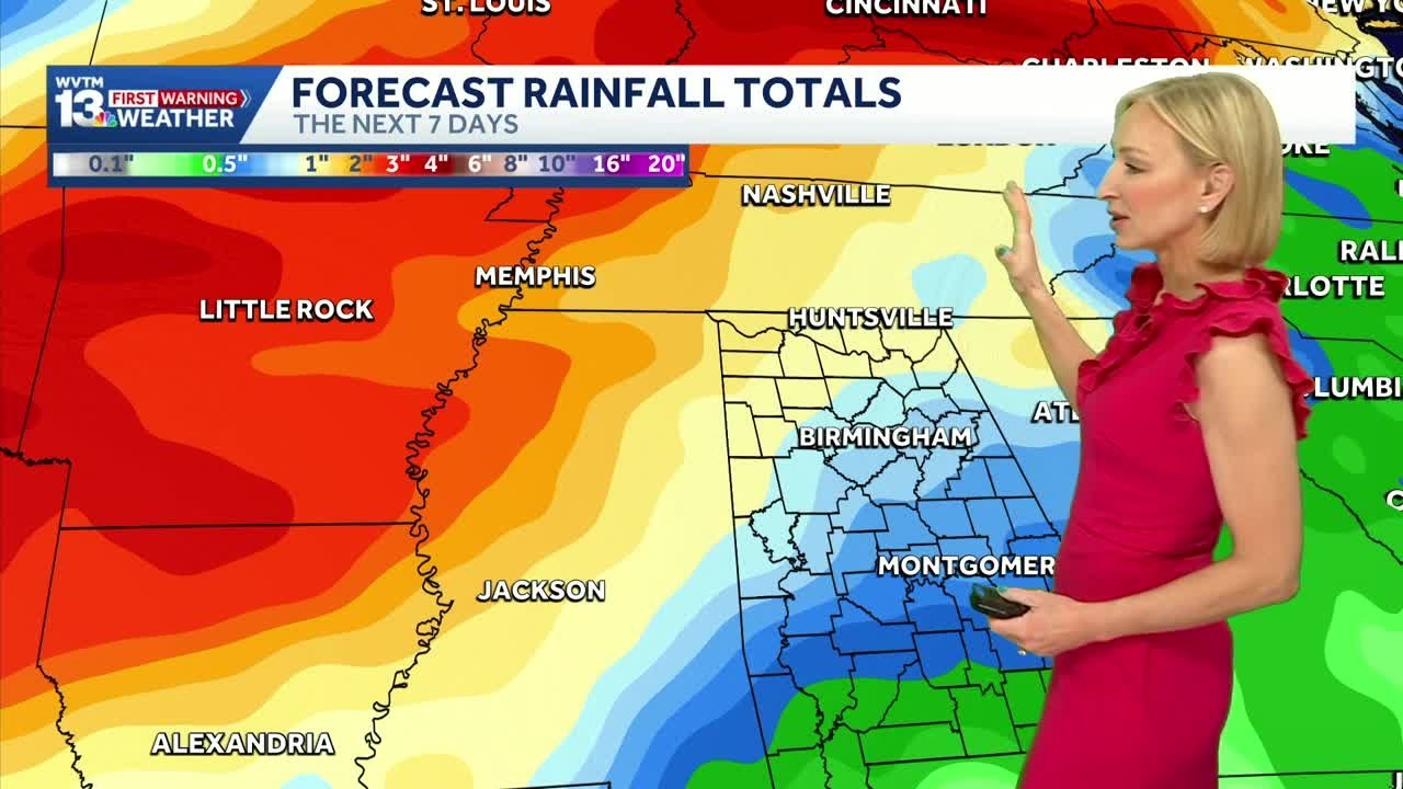 Alabama gets warmer and more humid with the chance of a few storms toward the weekend.