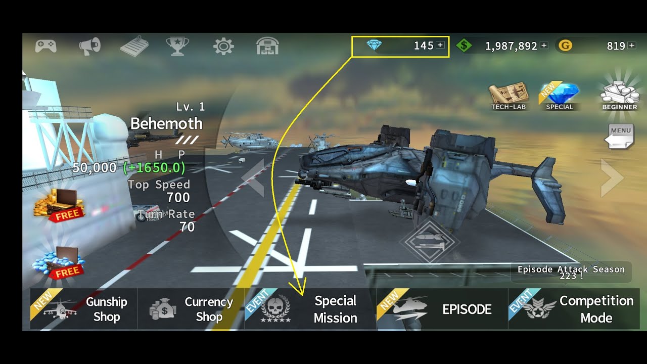 21 Diamonds in 15 Minutes in Gunship Battle by playing Special Mission.  #DINSH #Gunship Battle