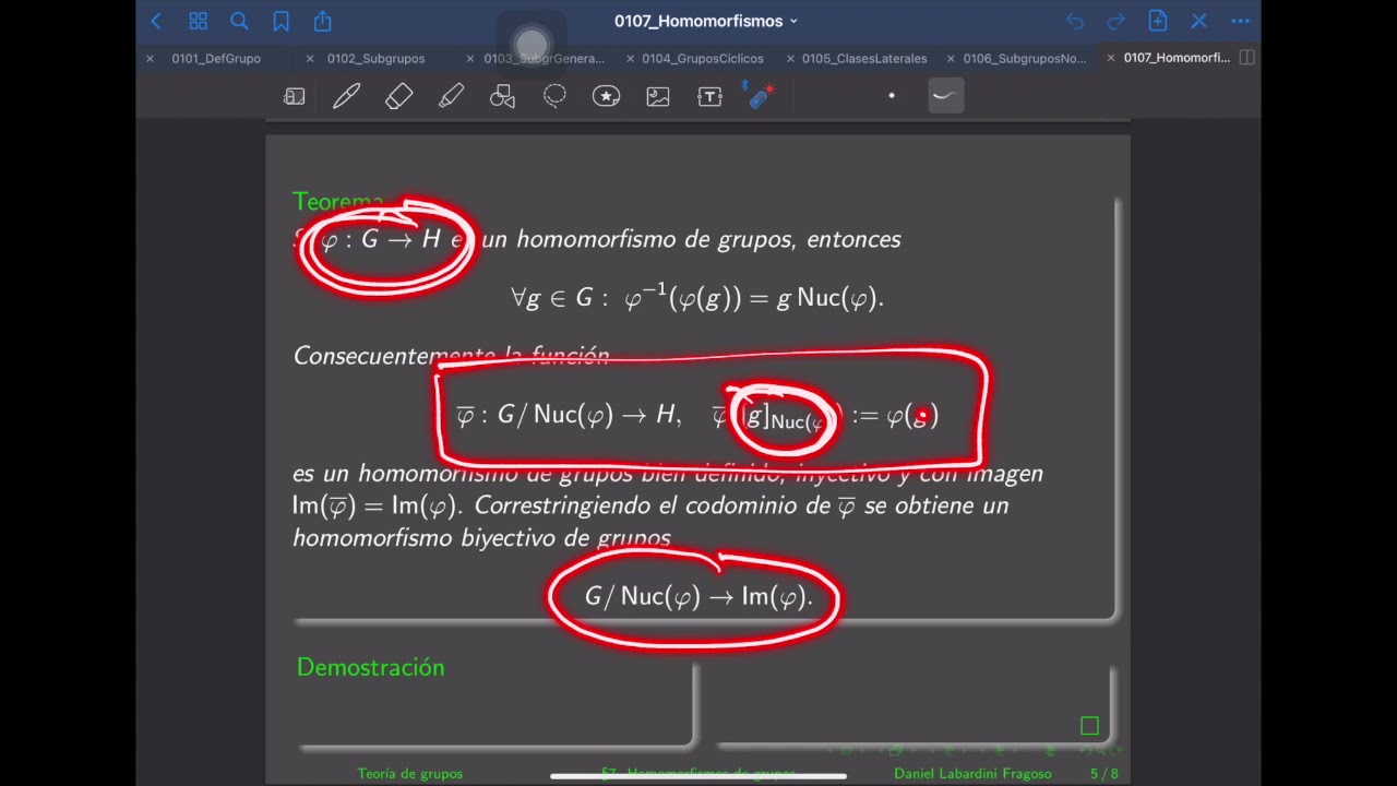 Algebra Moderna. Teoría de grupos 07. Repaso. Homomorfismos de grupos