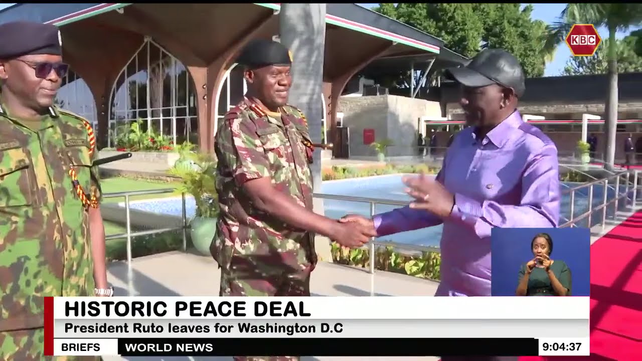 President Ruto leaves for Washington DC for signing of a peace deal