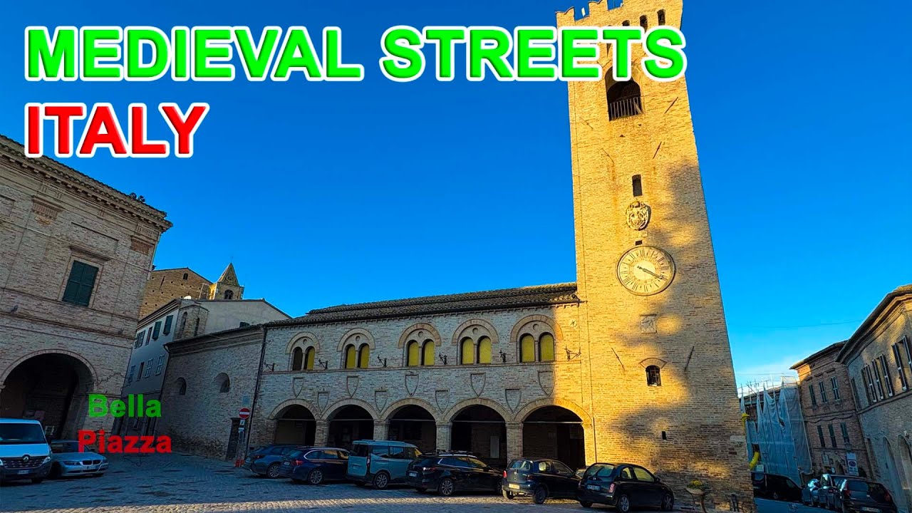 Relaxing Winter Walk in Montelupone, Marche, Italy | Charming Medieval Town 4K 60fps (January 2026)