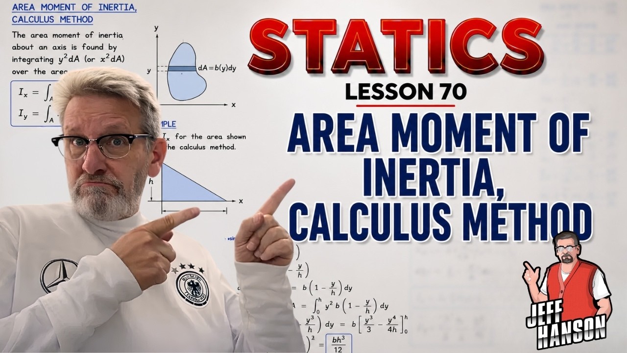 Statics: Lesson 70 - Area Moment of Inertia, Calculus Method