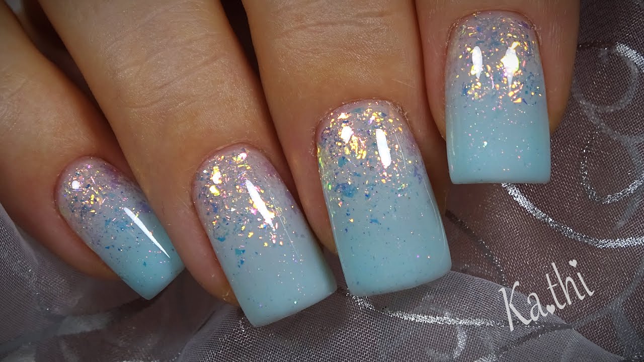 Nägel auffüllen mit Glitzer / Einfaches Nageldesign