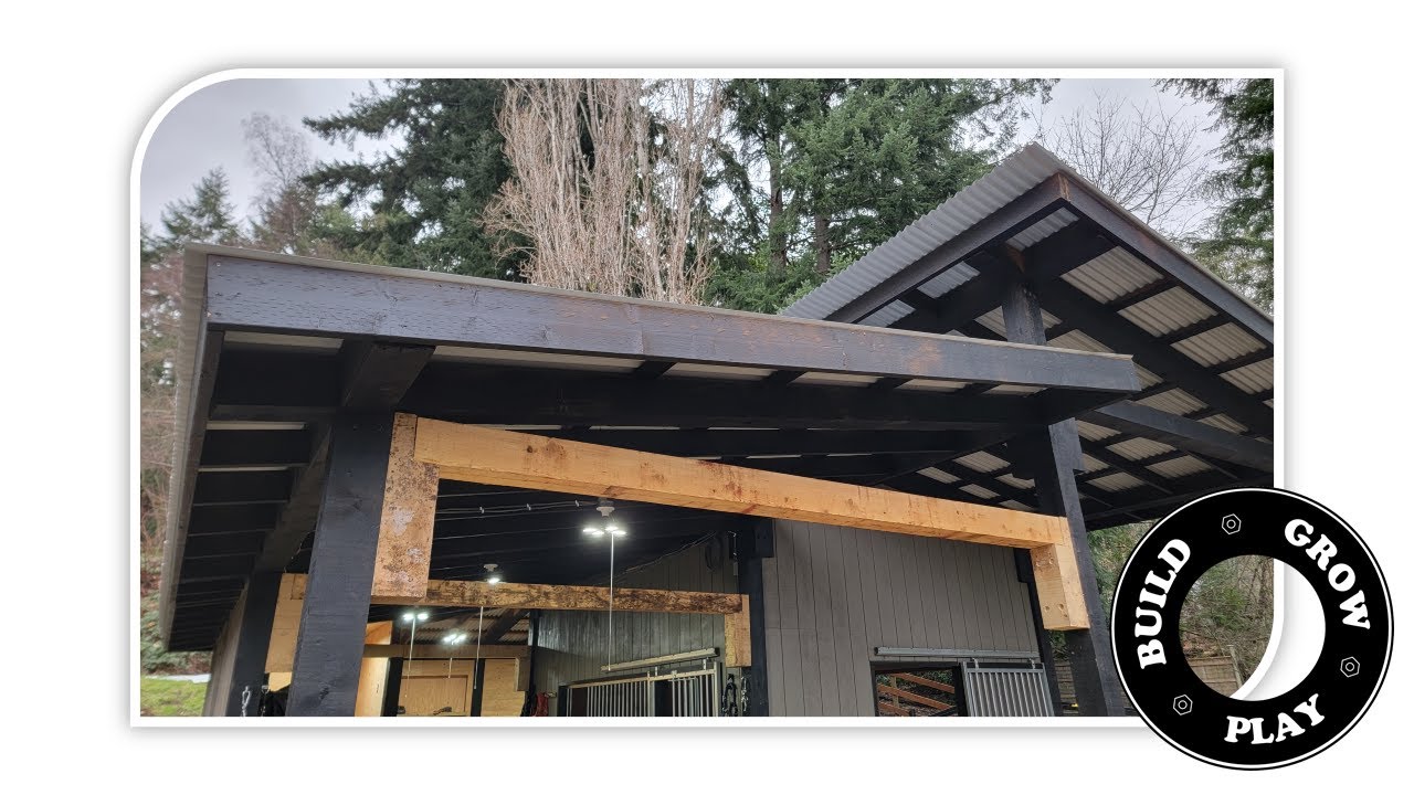 Barn And Beam - Skillion Roof With Queen Post and Beam - Horse Barn Construction