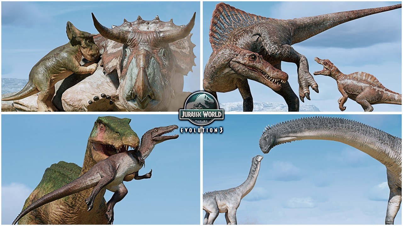 All Baby Dinosaurs & Parents Interactions 🦖 Jurassic World Evolution 3 Social Animations