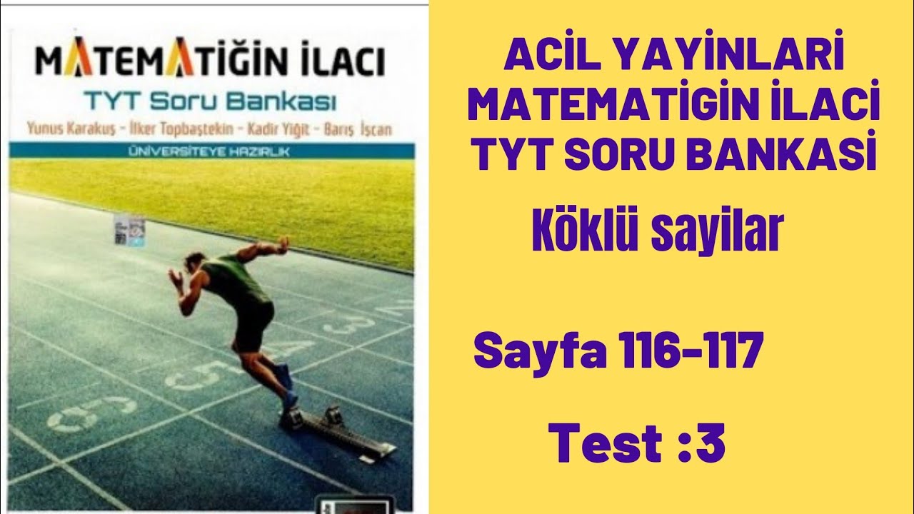 ACİL YAYINLARI MATEMATİĞİN İLACI TYT SORU BANKASI Köklü sayılar test:3