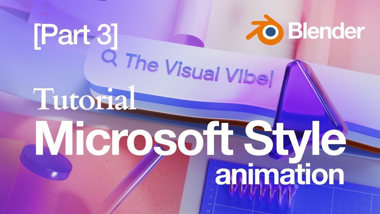 Microsoft Style Animation Tutorial [ Part - 3 ] #blender #tutorial #material  #3d #c4d #gradient