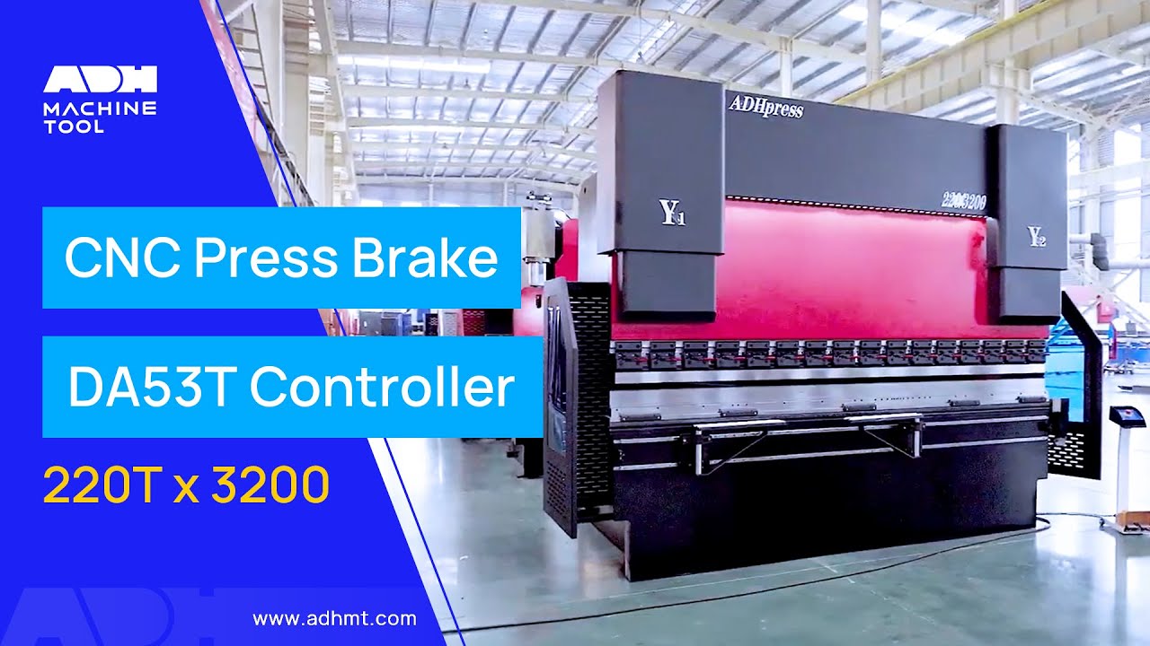 ADH 220Tx3200 CNC Press Brake With Flattening and Hemming Dies DA53T Controller