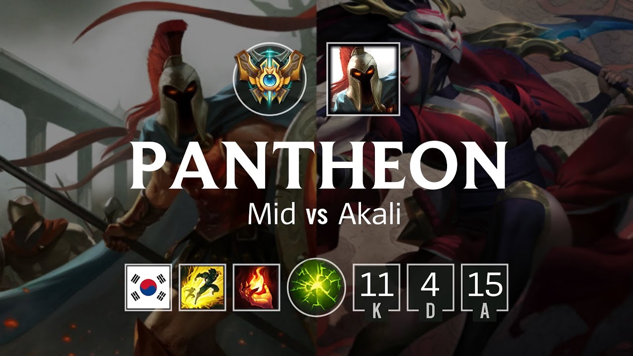 Pantheon Mid vs Akali - KR Challenger Patch 8.21