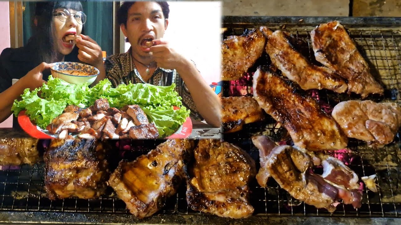 ย่างเนื้อ ซีกโคร่งหมู แจ่วมะขามเปียกแซบคักจ้า