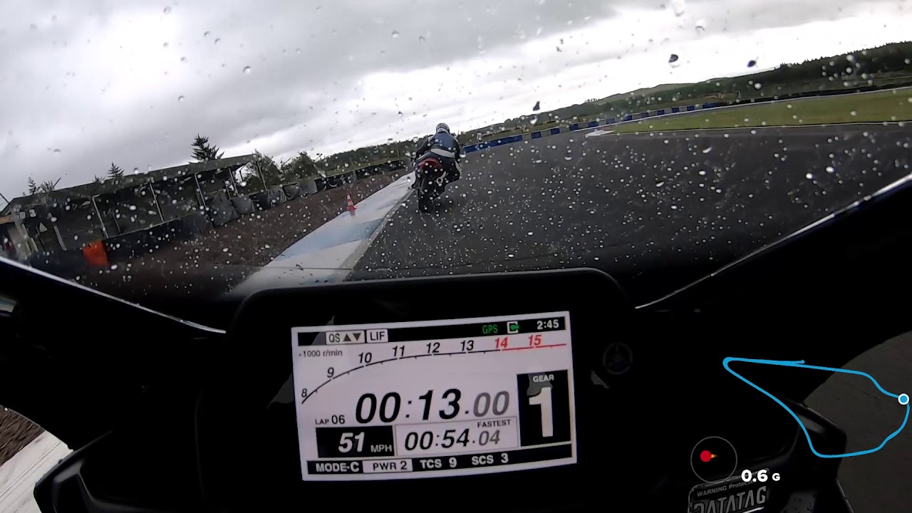 R1 2018 slide control on with slicks in the wet