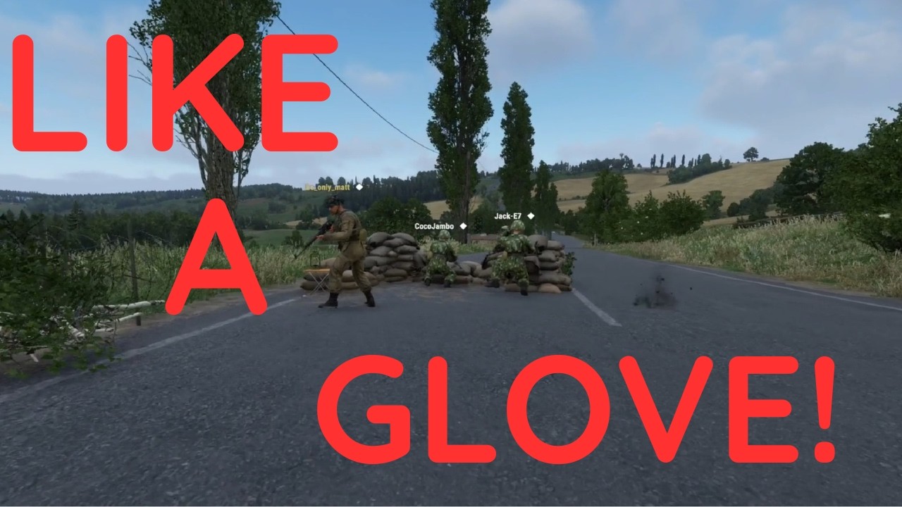 Like a glove, a Reforger squad ish chance encounter on a public community server.