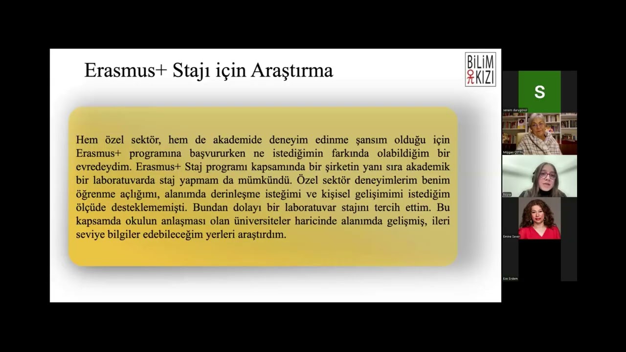 Bilim Kızı Büşra Güler Fransa ERASMUS YL deneyim paylaşımı 13 Ocak 2026