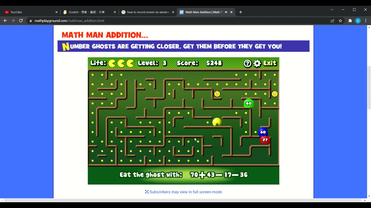 Math Man game