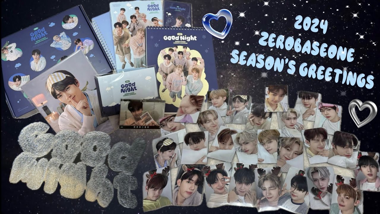 【제로즈 브이로그🌹】 2024 제로베이스원 시즌 그리팅 · 무드등 · 포카만 27장 · 나도 제베원 달력 생겼드아