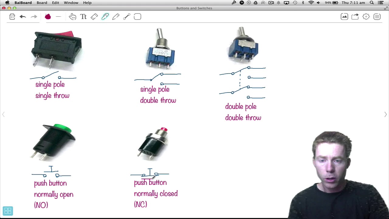 Electronics Fundamentals Tutorial #21 Buttons and Switches