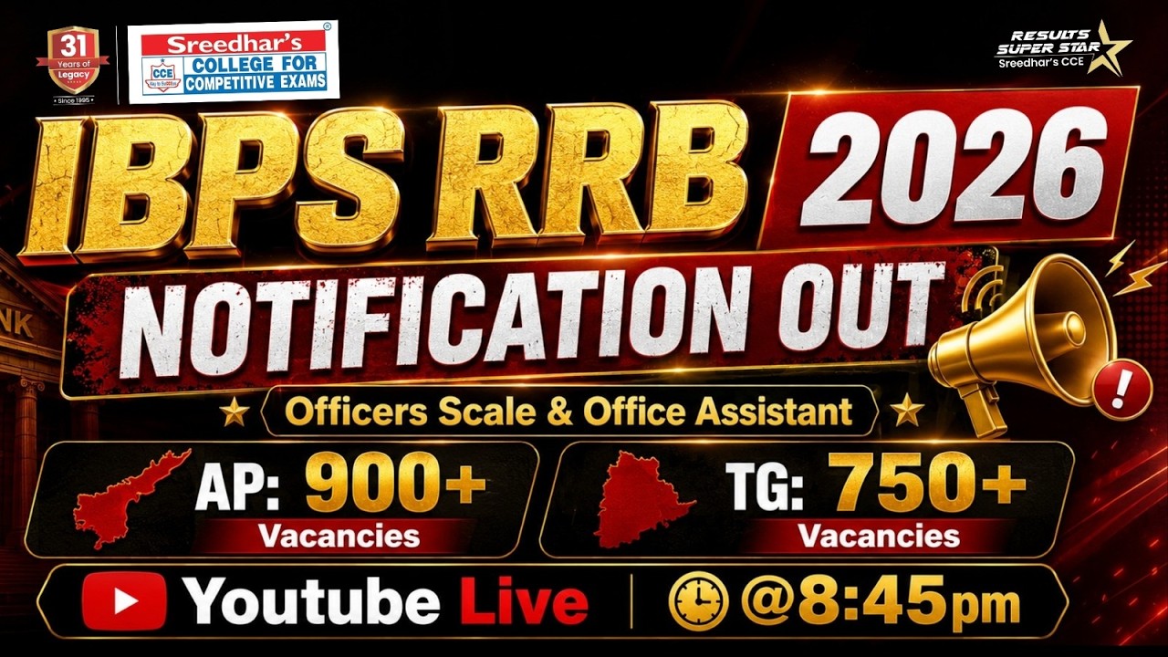 🚨 IBPS RRB 2026 Notification OUT 🔥 | AP 900+ | TG 750+ | RRB PO & Clerk | Sreedhar&rsquo;s CCE