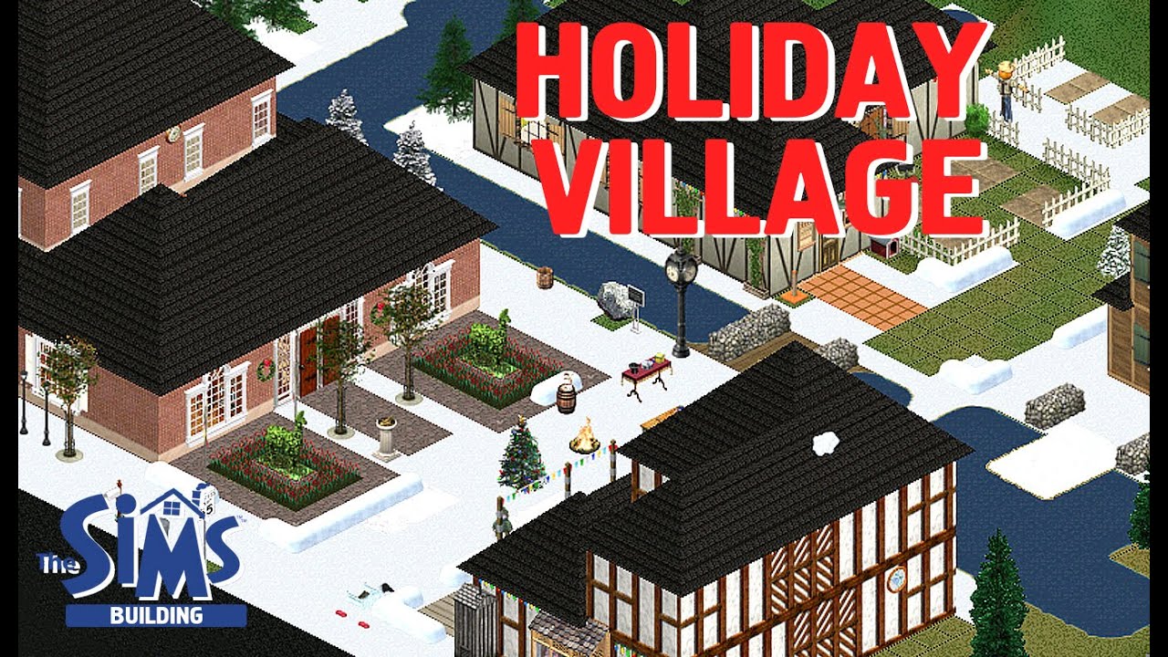 A Cozy Holiday Village | Building a Winter Town in The Sims 1 