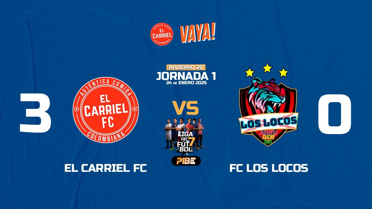 El Carriel FC 3 • FC Los Locos 0 l Jornada 1 Ligas PIBE 🟠⚫️ Invierno 2026