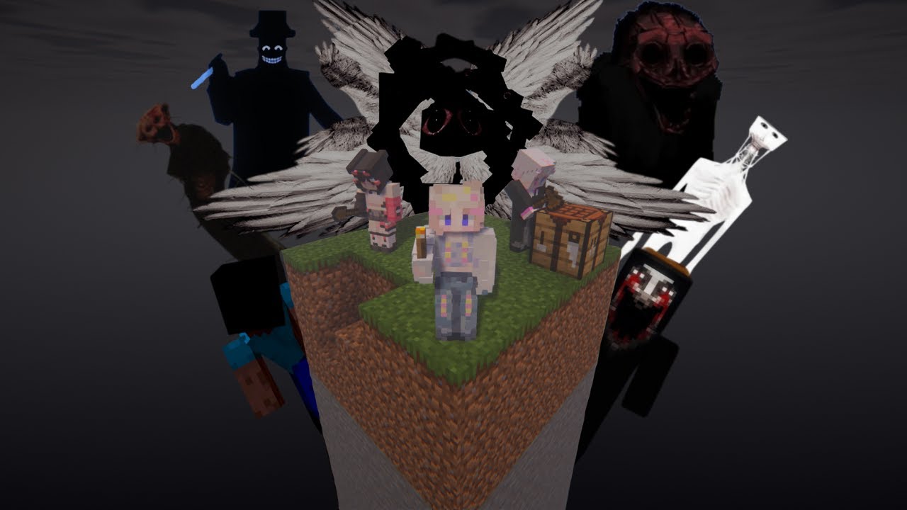 Surviving Every Minecraft Horror Mod on ONE CHUNK [+L4D2 at the end lmao]