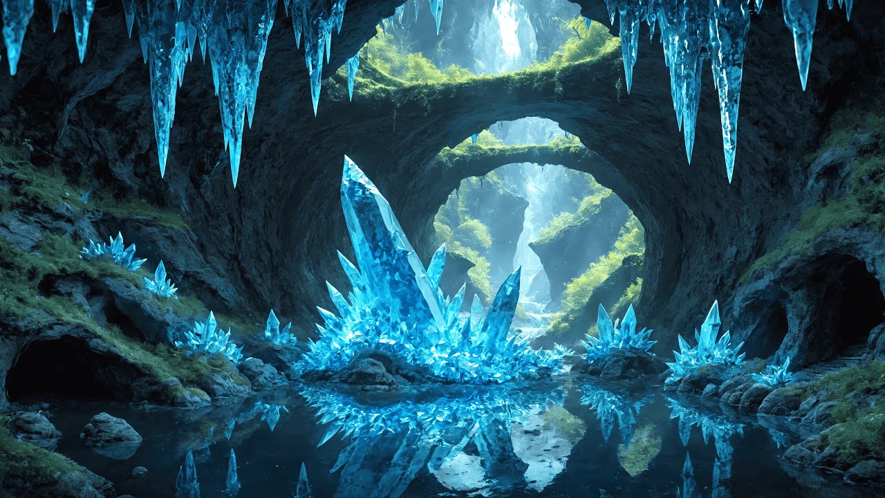 Calm Crystal Cavern | Relaxing Cave Ambience | 10 Hours