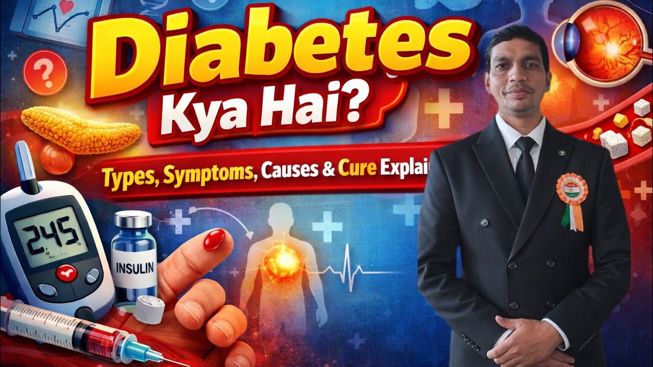 Diabetes Kya Hai? | Types, Symptoms, Causes & Cure Explained.