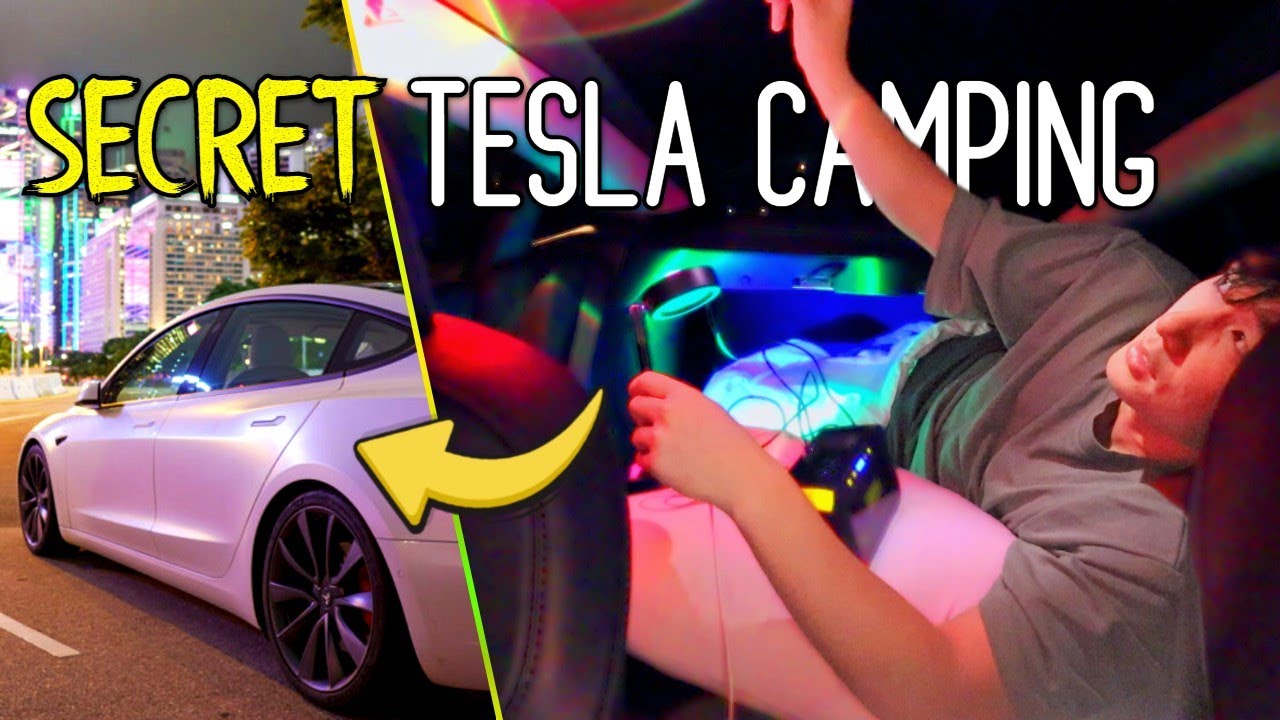 STEALTH CAMPING in a Tesla Model 3 (Full Setup Tour!)