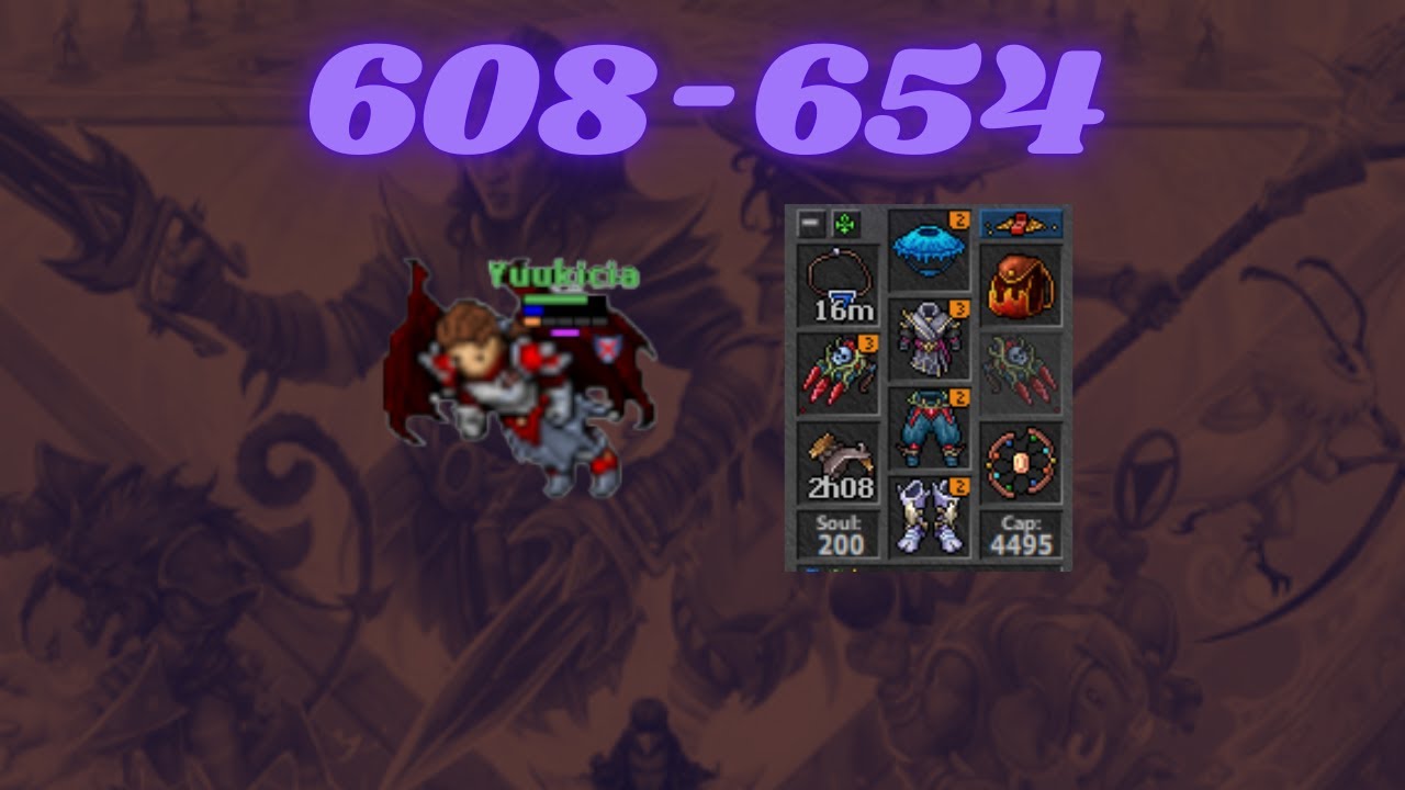 TIBIA STORY OF MY MONK  LEVELS 608-654 ZERO TO HERO