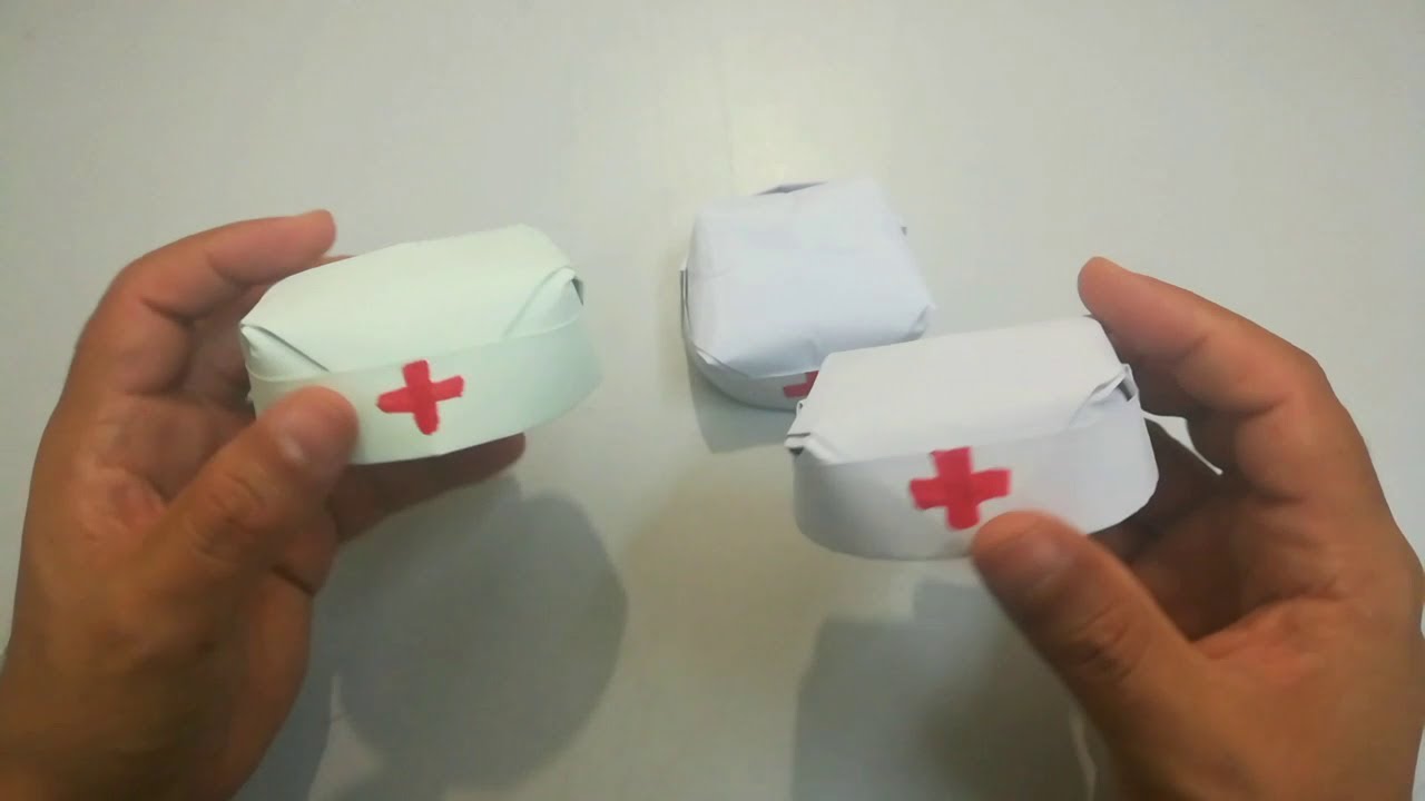 Gorro de enfermera de papel - Hat for doctor - Cap Doctor origami