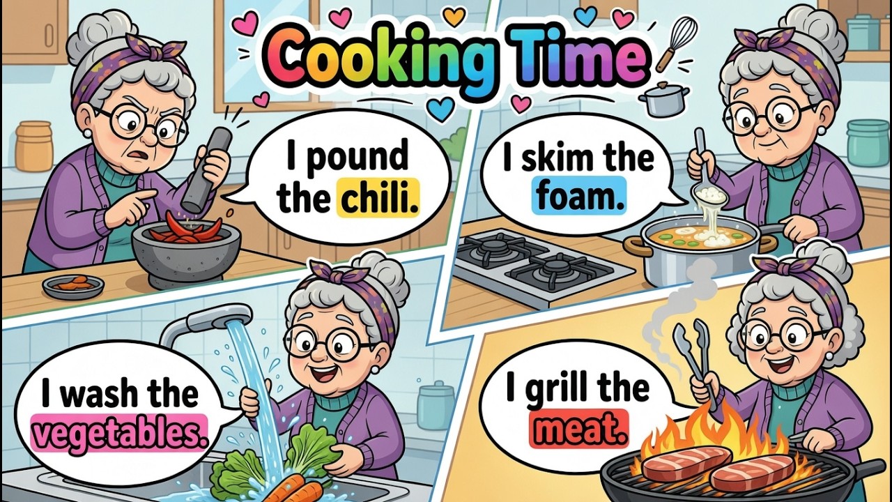 Cute Girl’s Cooking English – 50 Simple Sentences You Use Every Day! 😍 #learnenglish #english