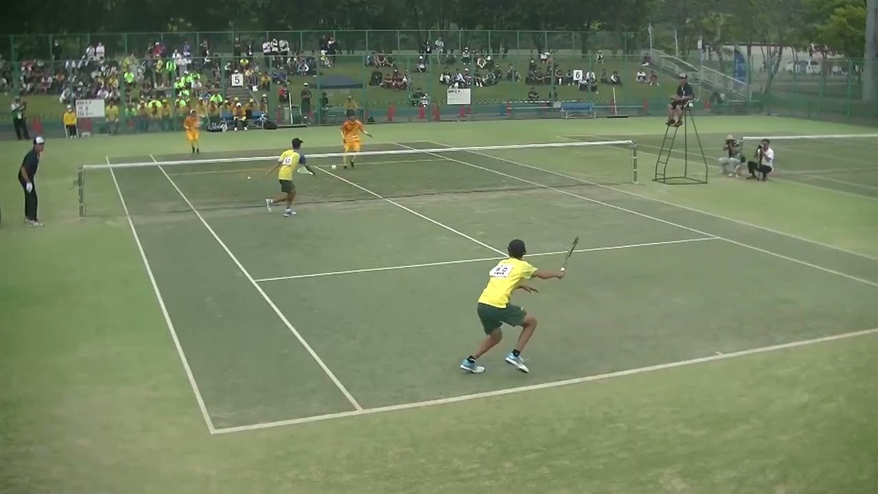 2023年IH ソフトテニス 男子個人 準々決勝 塚本星弥・五島飛星空(岡崎城西・愛知) x 坂口生磨・野本凌生(尽誠学園・香川) 5コート