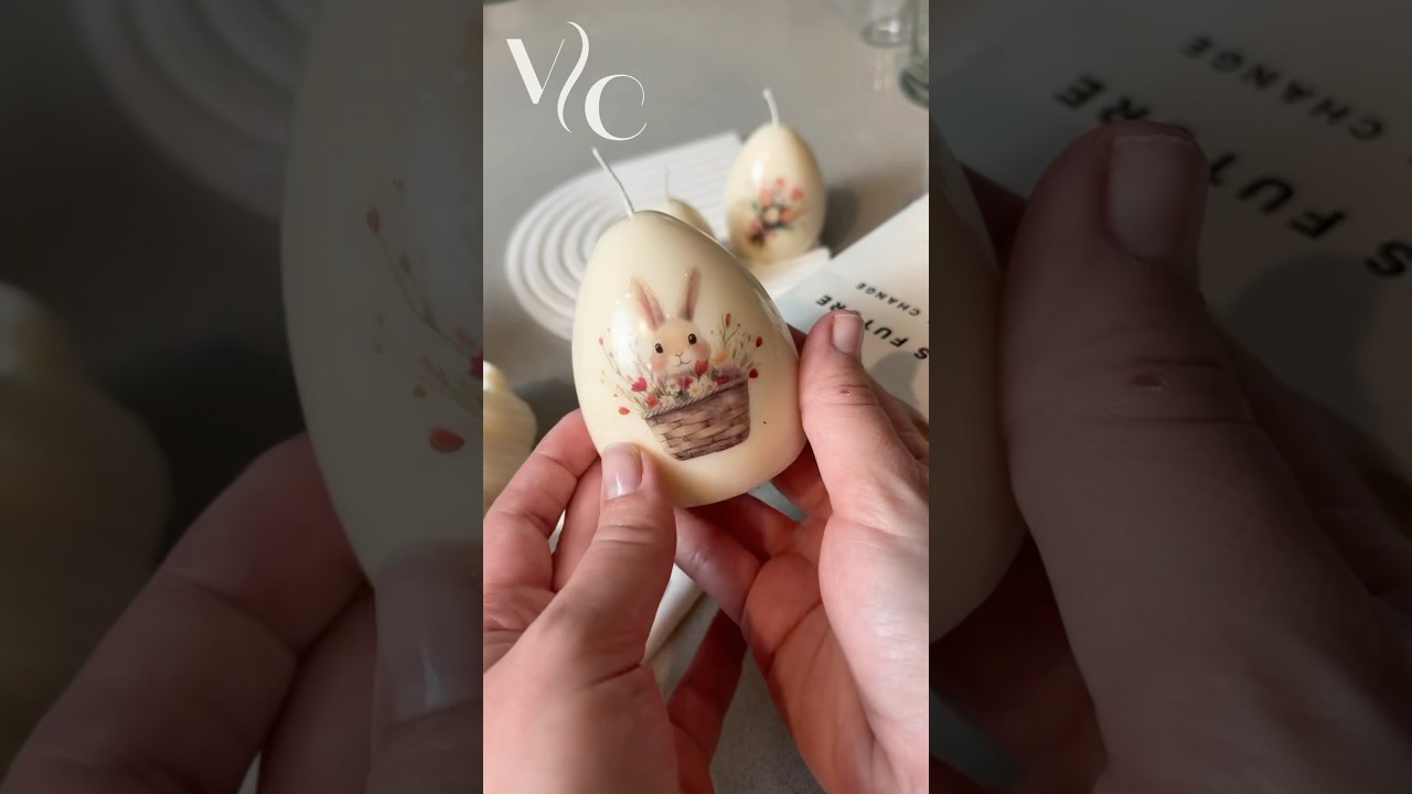 Glossy Easter egg candles, crafted for a soft glow and a delicate touch. #eastereggs