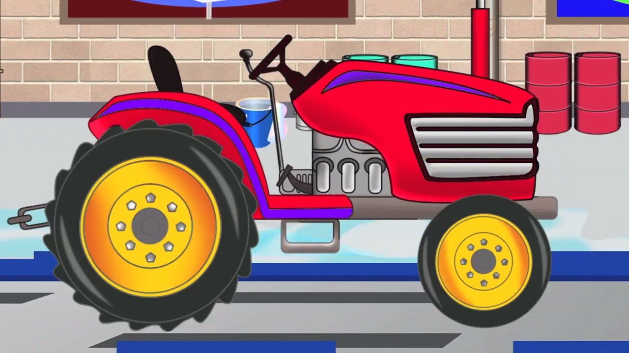 Trattore | autolavaggio | auto giocattolo per i bambini | Car Wash Game | Kids Car Wash | Tractor