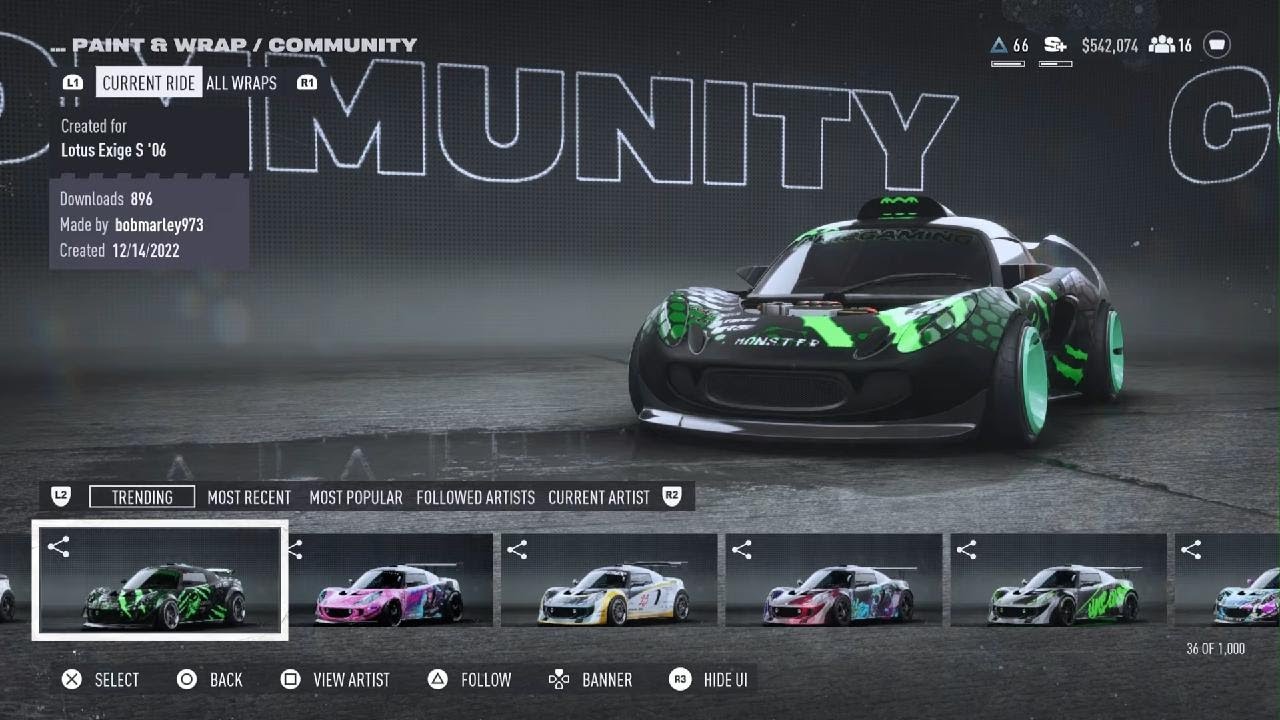 Need for Speed Unbound Lotus Exige S Linkup event